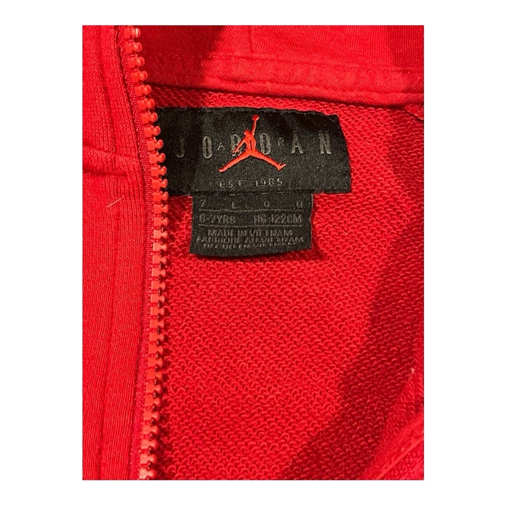 Jordan Red‎ Full Zip Hoodie & Nike Black Sweatpants Set – Kids/Youth Size 6/7 - Picture 6 of 7